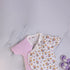 Flower Patterned Raglan Sleeve Romper