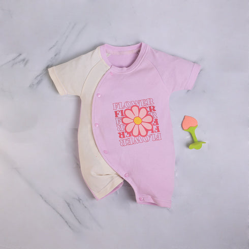 Flower Raglan Sleeve Romper