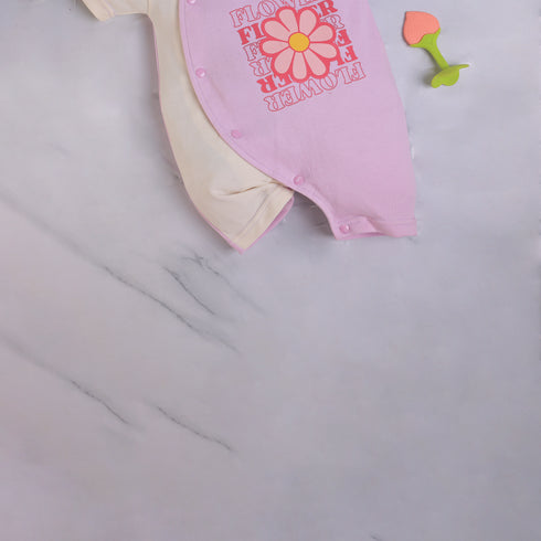 Flower Raglan Sleeve Romper