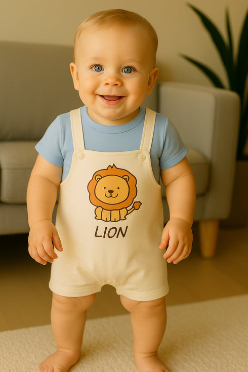 Chubby Lion Dungaree Romper
