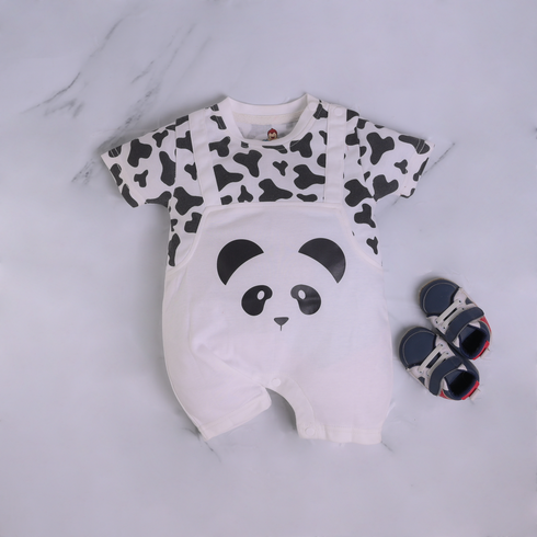 Moo & Panda Dungaree Romper