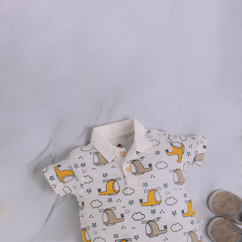 Helicopter World Polo Romper