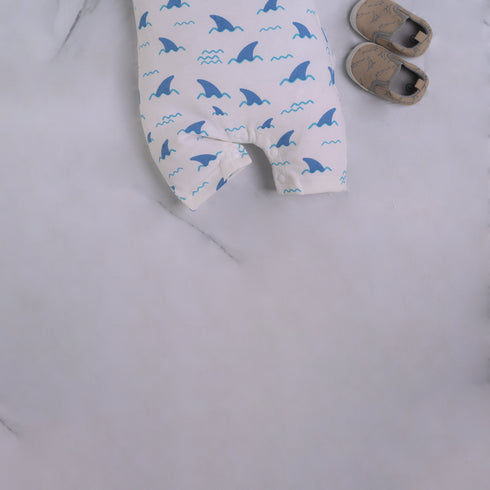 Shark Tail Buttoned Romper