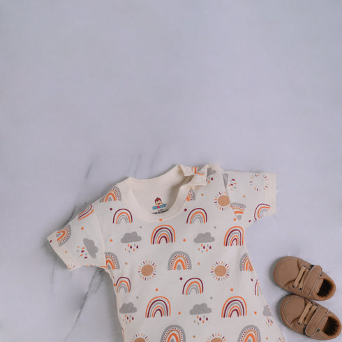 Clouds & Rainbows Buttoned Romper
