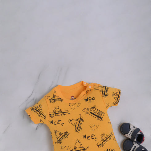 Taxi & Ambulance Buttoned Romper