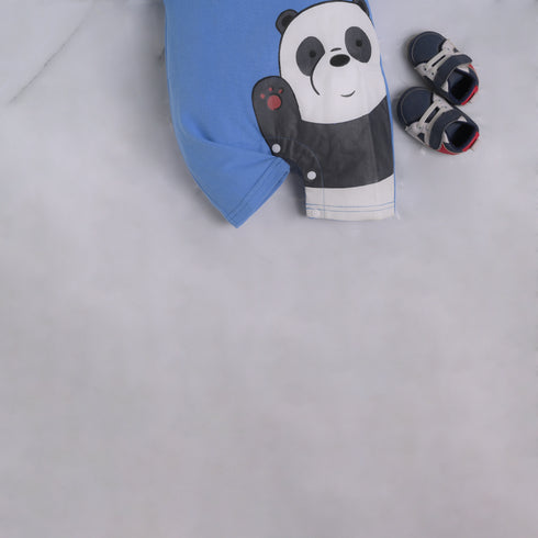 Blue Panda Polo Romper