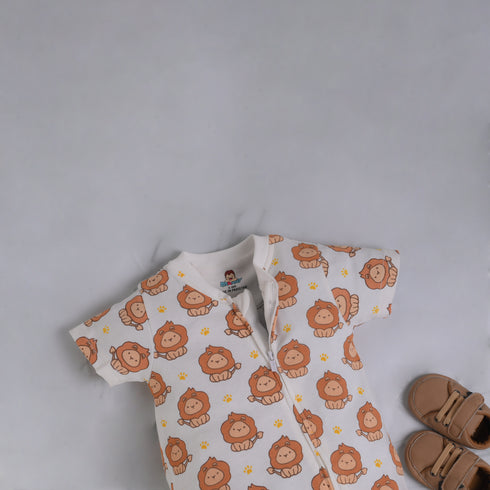 Lion World Zip-Up Romper