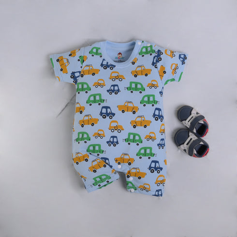 Cars Printed Buttoned Romper