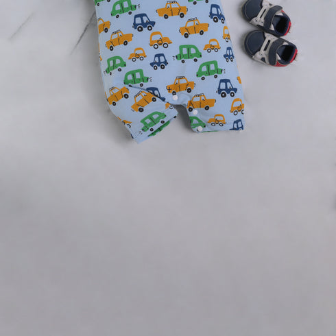 Cars Printed Buttoned Romper