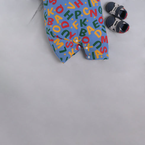Alphabets Patterned Polo Romper