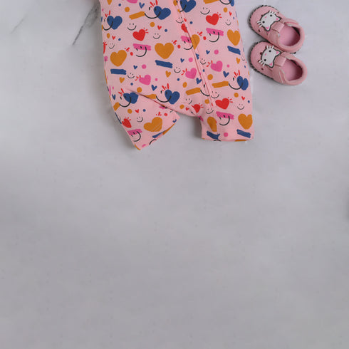 Abstract Hearts Zip-Up Romper