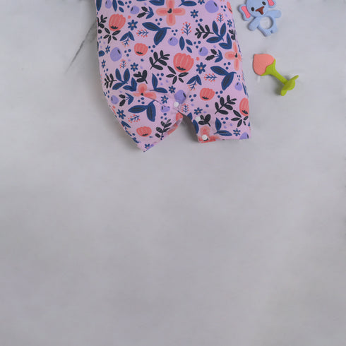 Lilac Flowered Buttoned Romper