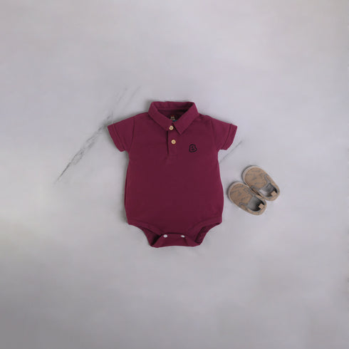 Purple Polo Bodysuit Set