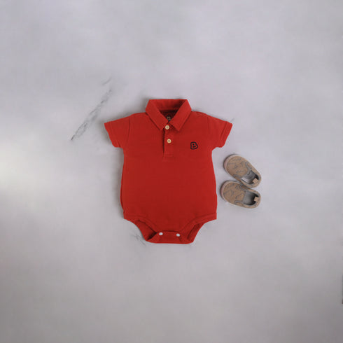 Orange Polo Bodysuit Set