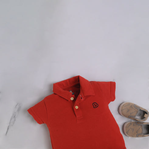 Orange Polo Bodysuit Set