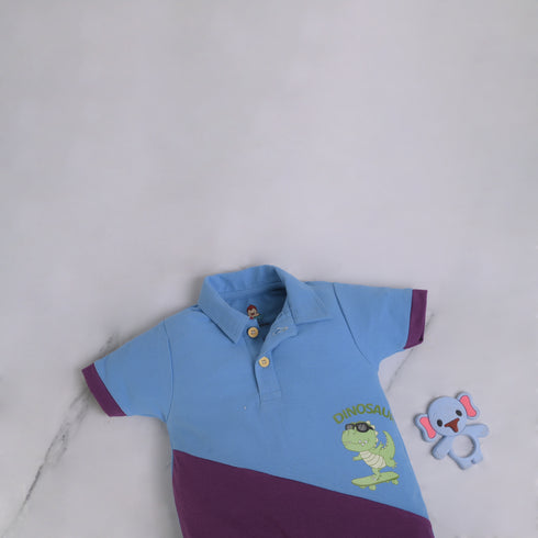 Dino Pop Cut & Sew Polo Romper