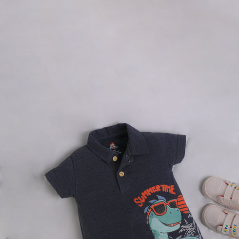 Summer Time Dino Polo Romper