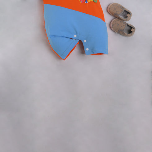 Dino Puff Print Cut & Sew Polo Romper