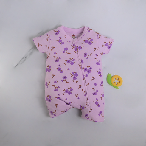 Lavender Bloom Zip-Up Romper