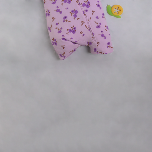 Lavender Bloom Zip-Up Romper