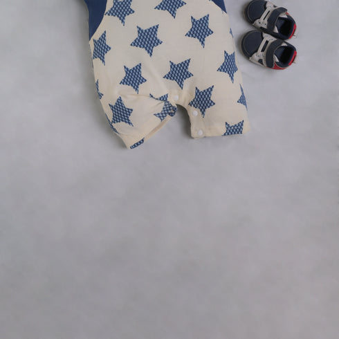 Navy Stars Dungaree Romper