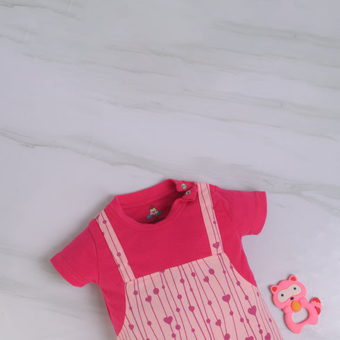 Falling Hearts Dungaree Romper