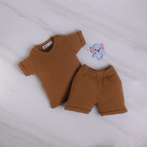 Dark Brown Summer Short Set
