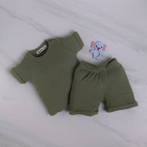 Olive Green Summer Short Set