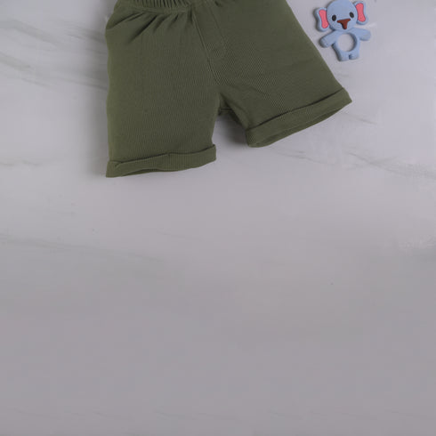 Olive Green Summer Short Set