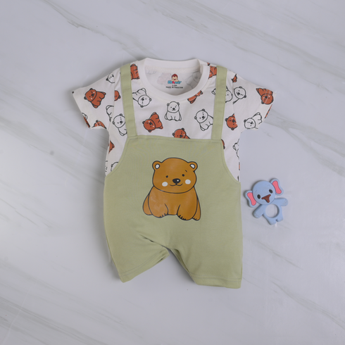 Little Bear Mood Dungaree Romper