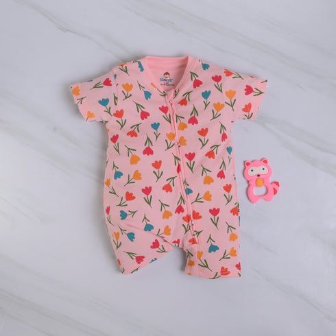 Petal Play Zip-Up Romper