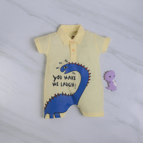 Yellow Gigglesaurus Polo Romper