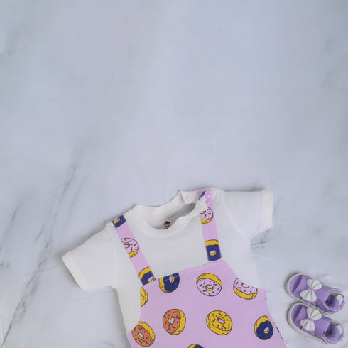 Donuts Printed Dungaree Romper