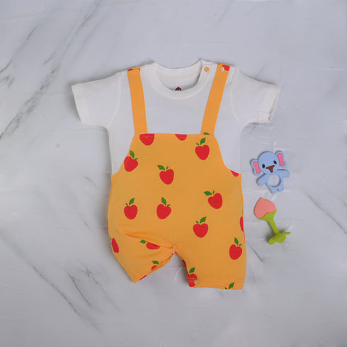 Yellow Fruits Dungaree Romper