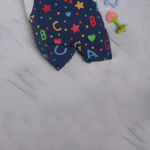 Alphabets Print Dungaree Romper