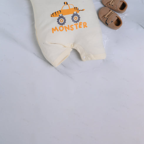 Monster Truck Buttoned Romper
