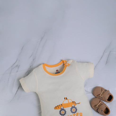 Monster Truck Buttoned Romper