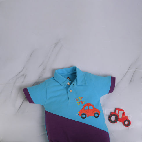 Beep Beep Cut & Sew Polo Romper