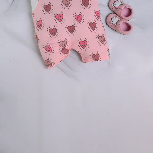 Hearts Printed Dungaree Romper